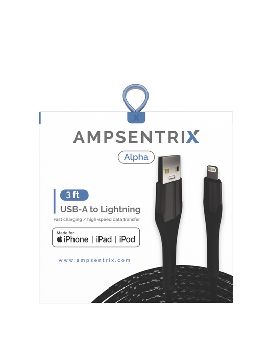 CABLE MFI LIGHTNING A USB TIPO A DE 1 M AMPSENTRIX ALPHA