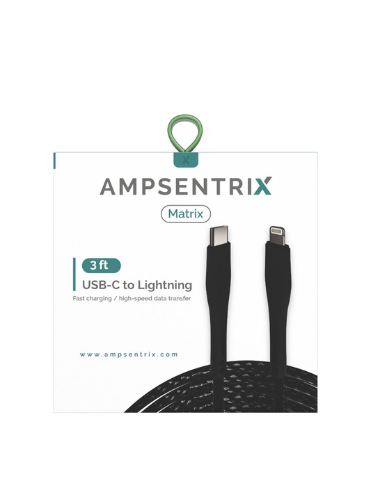 Cable 1 Metro Lightning A Usb Tipo C Ampsentrix Matrix Black