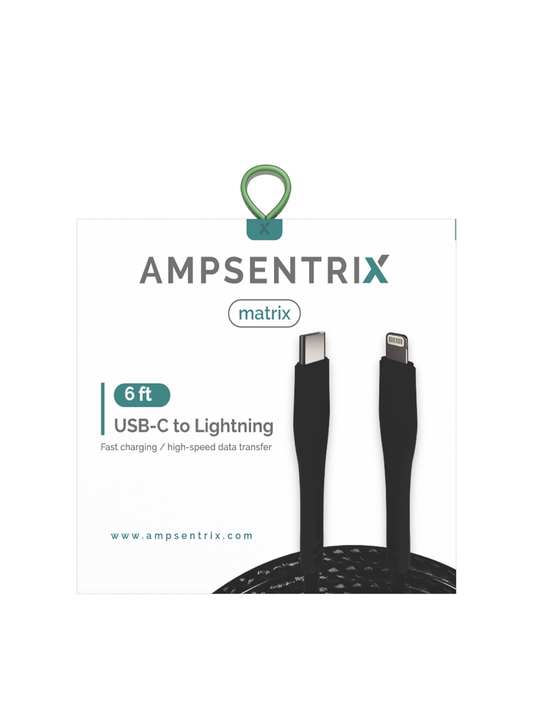 Cable 2 Metros USB Tipo C a Lightning (AmpSentrix) (Matrix) (Black)