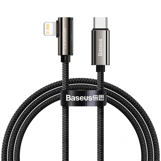 Cable Tipo C A Lighting iPhone iPad 1M 20W Negro Baseus Legend Series Elbow