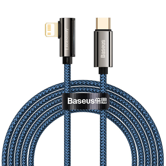 Cable Carga Rapida Tipo C iPhone iPad 2M 20W Azul Baseus Legend Series Elbow