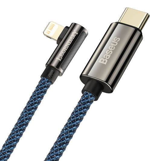 Cable Carga Rapida Tipo C iPhone iPad 2M 20W Azul Baseus Legend Series Elbow